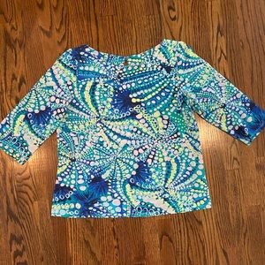Lilly Pulitzer size XL 3/4 sleeve tee VGUC